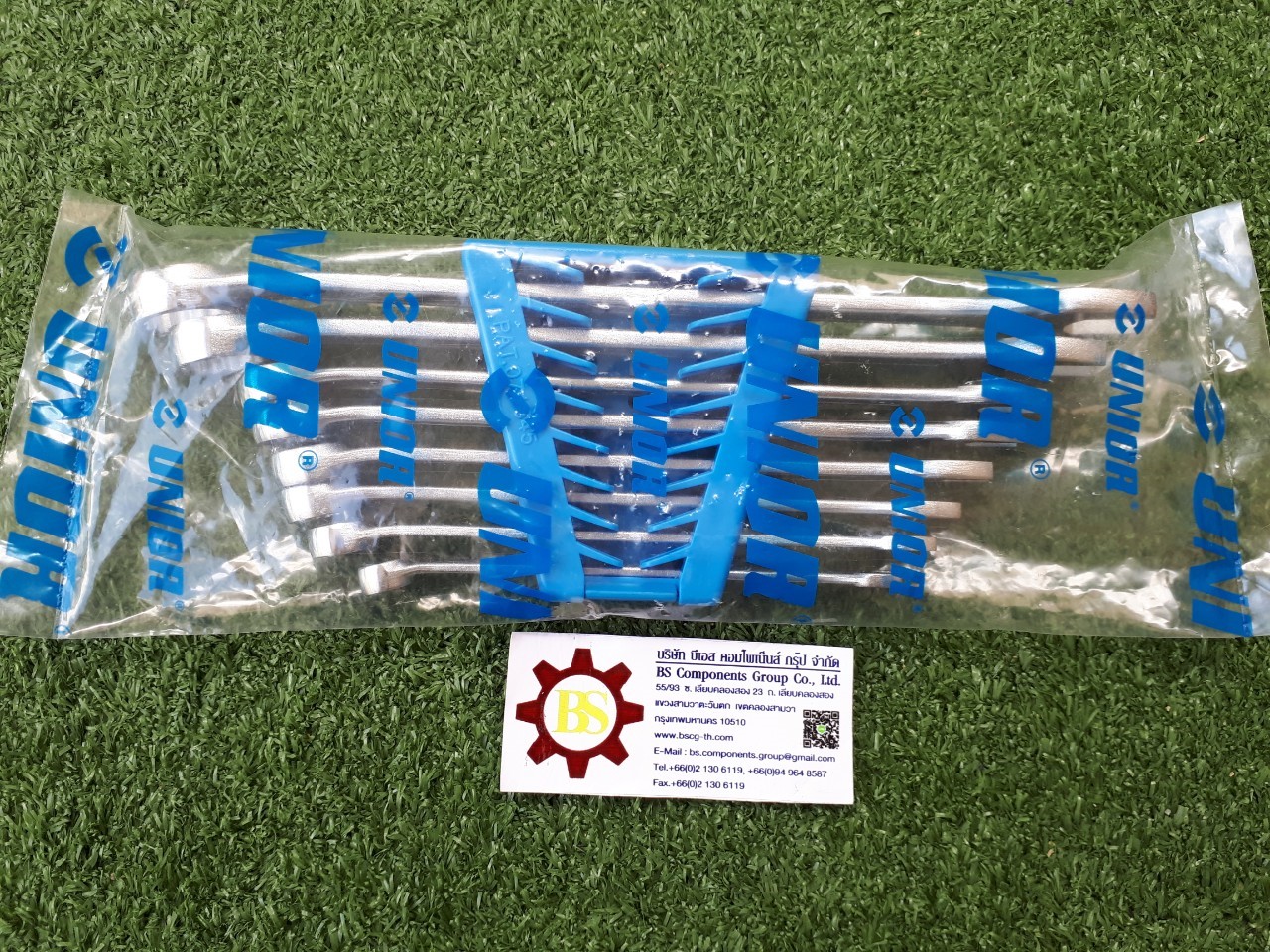 UNIOR : ประแจแหวนข้างปากตายตัวยาว 8ตัว/ชุด 120/1CB ในคลิปพลาสติก 8-19mm.