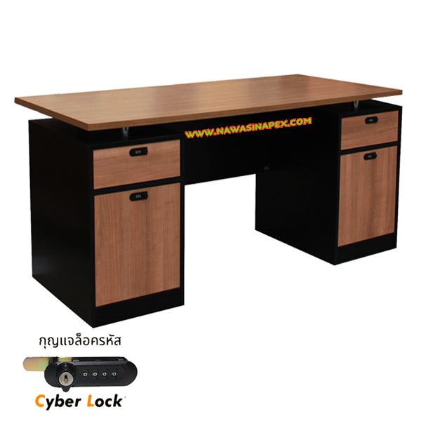 โต๊ะทำงาน ST-DK02 ตู้ลิ้นชัก 2 ชั้น 2 ด้าน รหัสล็อค