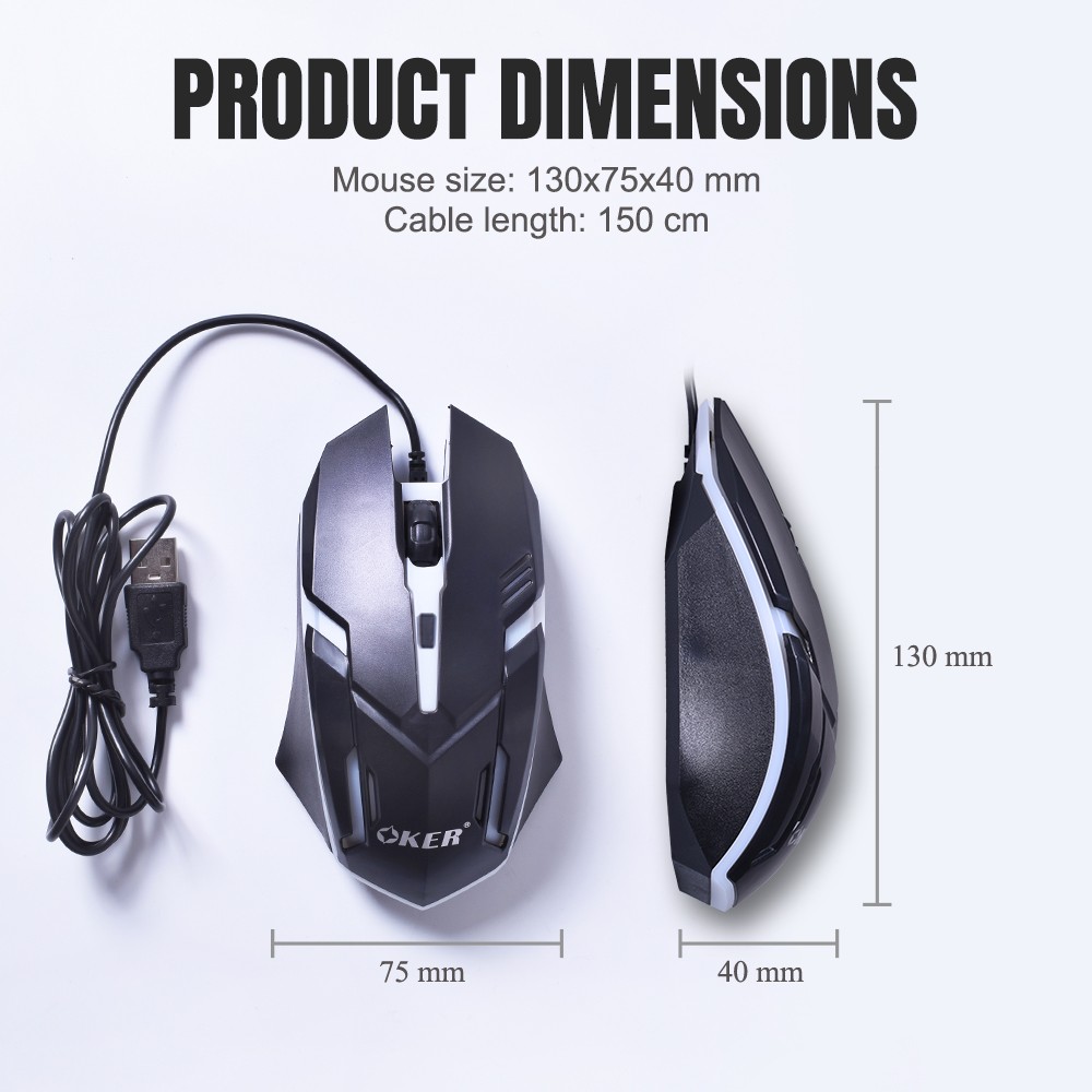 OP-168 OKER MOUSE USB LED 2000DPI SKU-02942