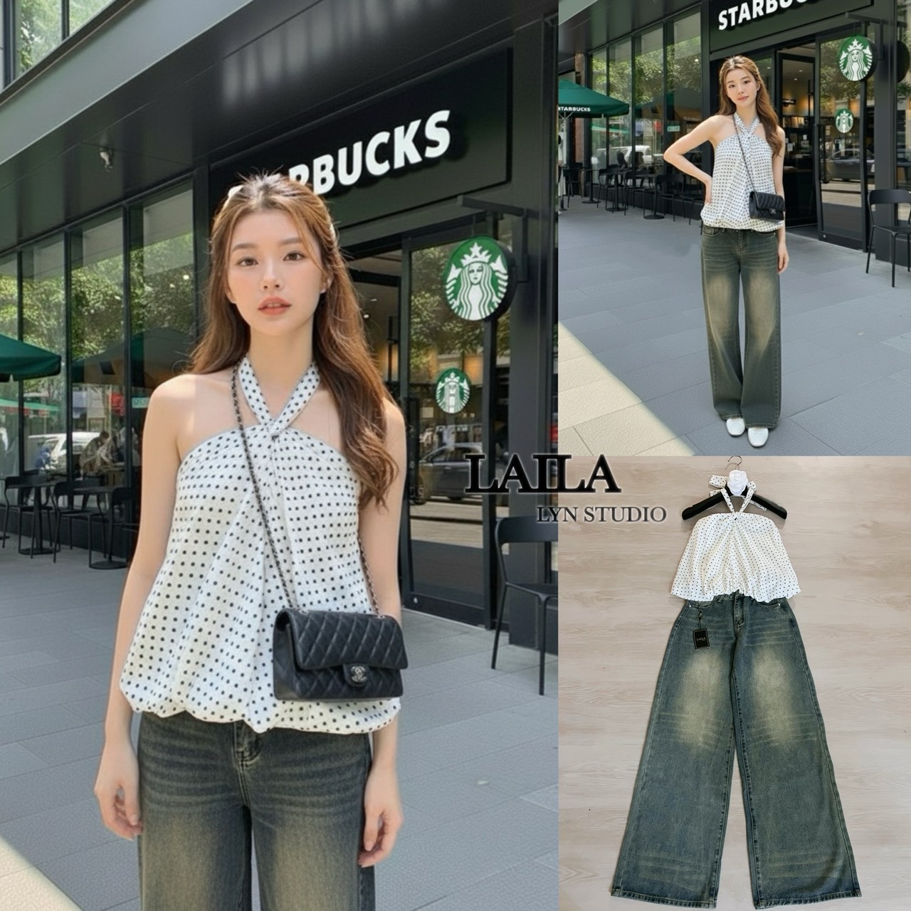 Tag : LAILA Detail: SET เสื้อ+กางเกง งานเสื้อทรงเกาะอกผูกคล้องคอดีไซน์งานแต่งจุดสุดฮิตน่ารักมาในโทนสีครีมช่วงปลายเสื้อแต่งบอลลูนพองๆ พร้อมกางเกงยีนส์แต่งกระเป๋าหาฟอกยีนส์ทรงสวยเป๊ะ แมชลุคคุณหนูน่ารัก #byLaila #เสื้อคล้องคอ #ยีนส์ #เสื้อลายจุด #ลุคสาวเวียด