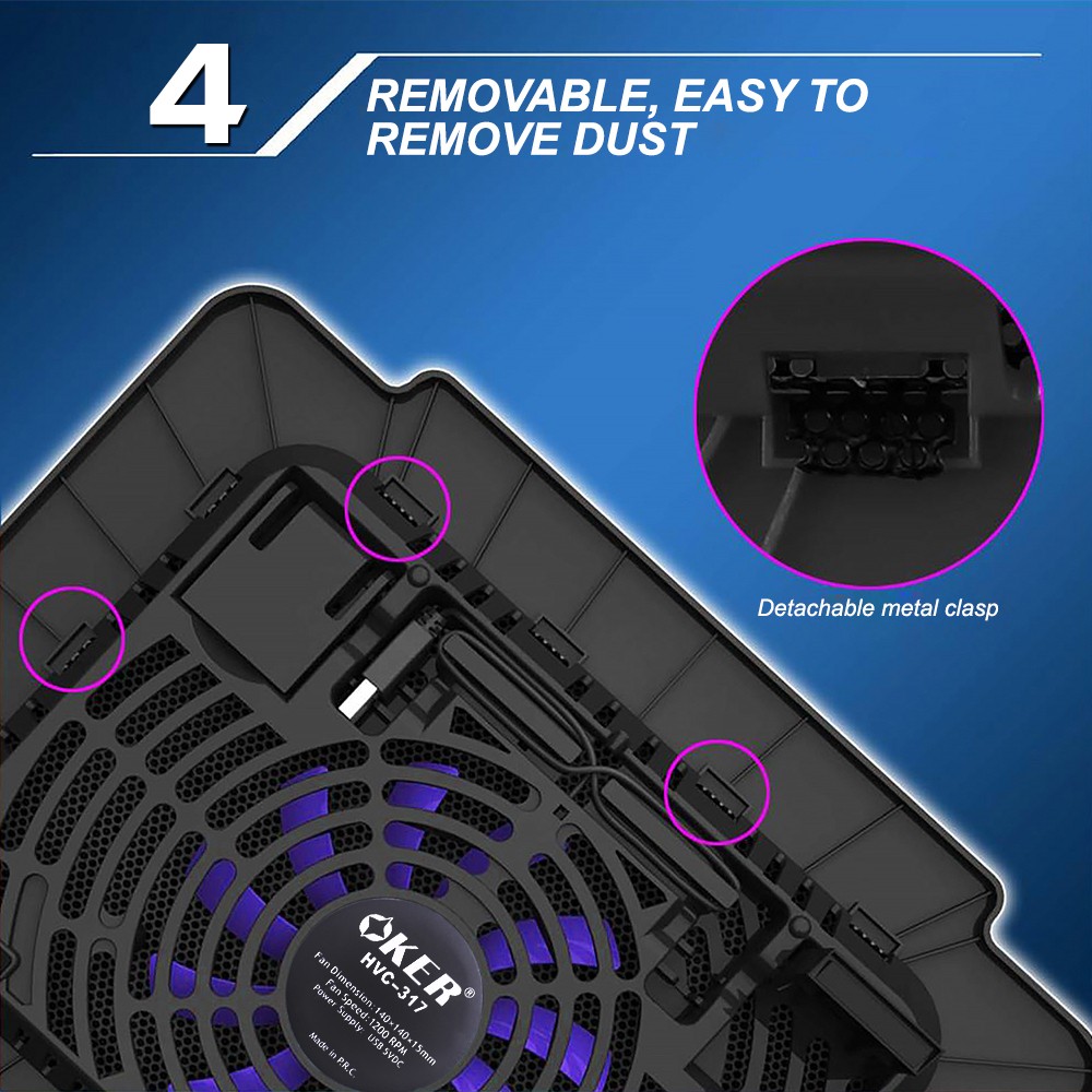 HVC-317 OKER Big FAN NOTEBOOK มีไฟ FA-OK-NB-VC317