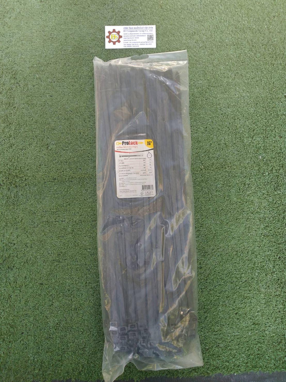 ProLock : เคเบิลไทร์ SL76400BL 16" สีดำ L400mm.xW7.6mm (100ชิ้น/ถุง)
