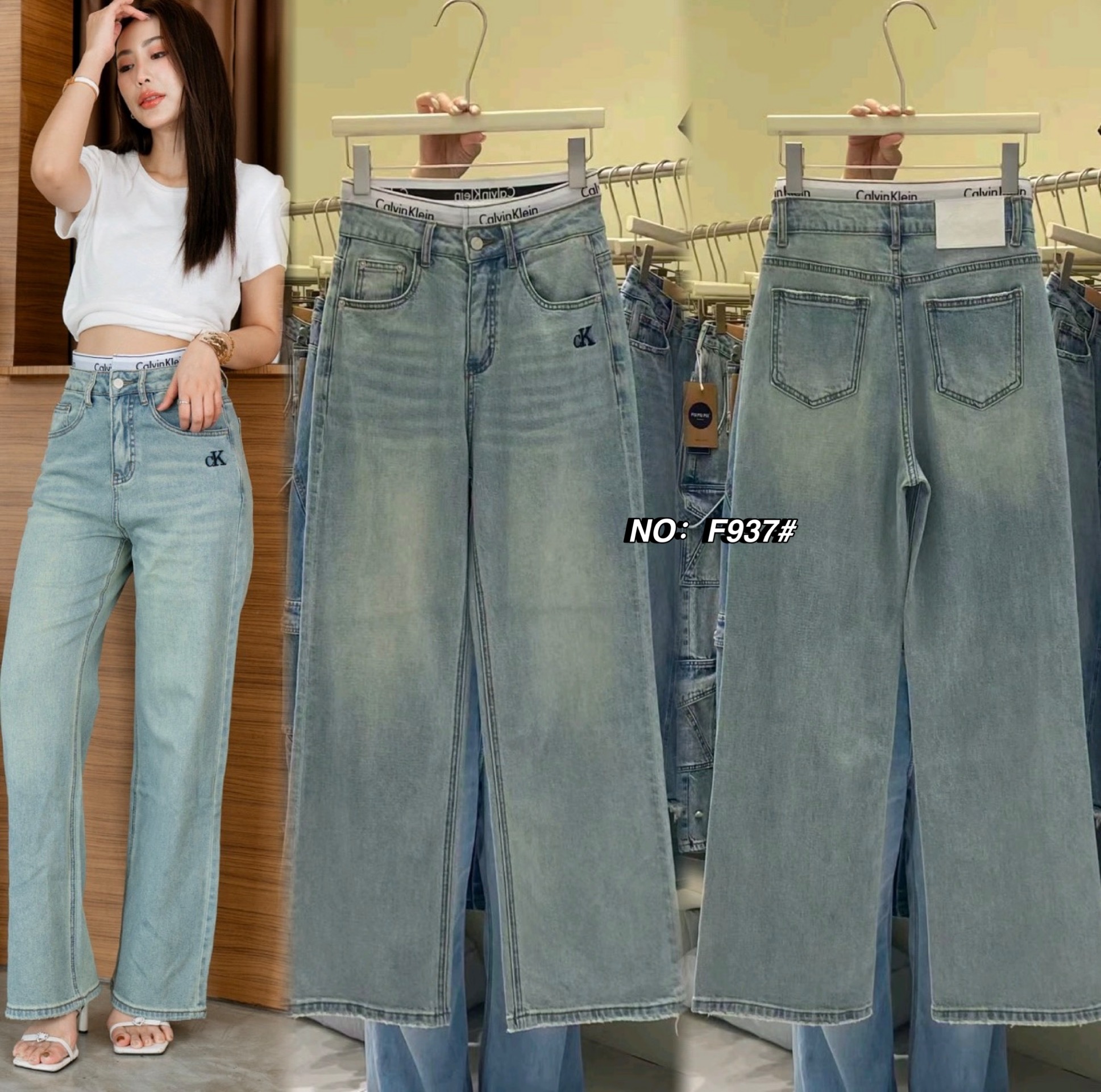 【Major Made.】รอบ3 No.RGF937# - highwaist jeans กางเกงยีนส์ทรงขากระบอกรุ่นใหม่มาแล้วค่า (ผ้ายืด) เอวสูง สีมาใหม่ เนื้อผ้ายืดหยุ่นเก็บทรง ใส่ดูเพรียวมาก ดีเทลตรงกระเป๋าข้างหน้าlogo สวยมาก