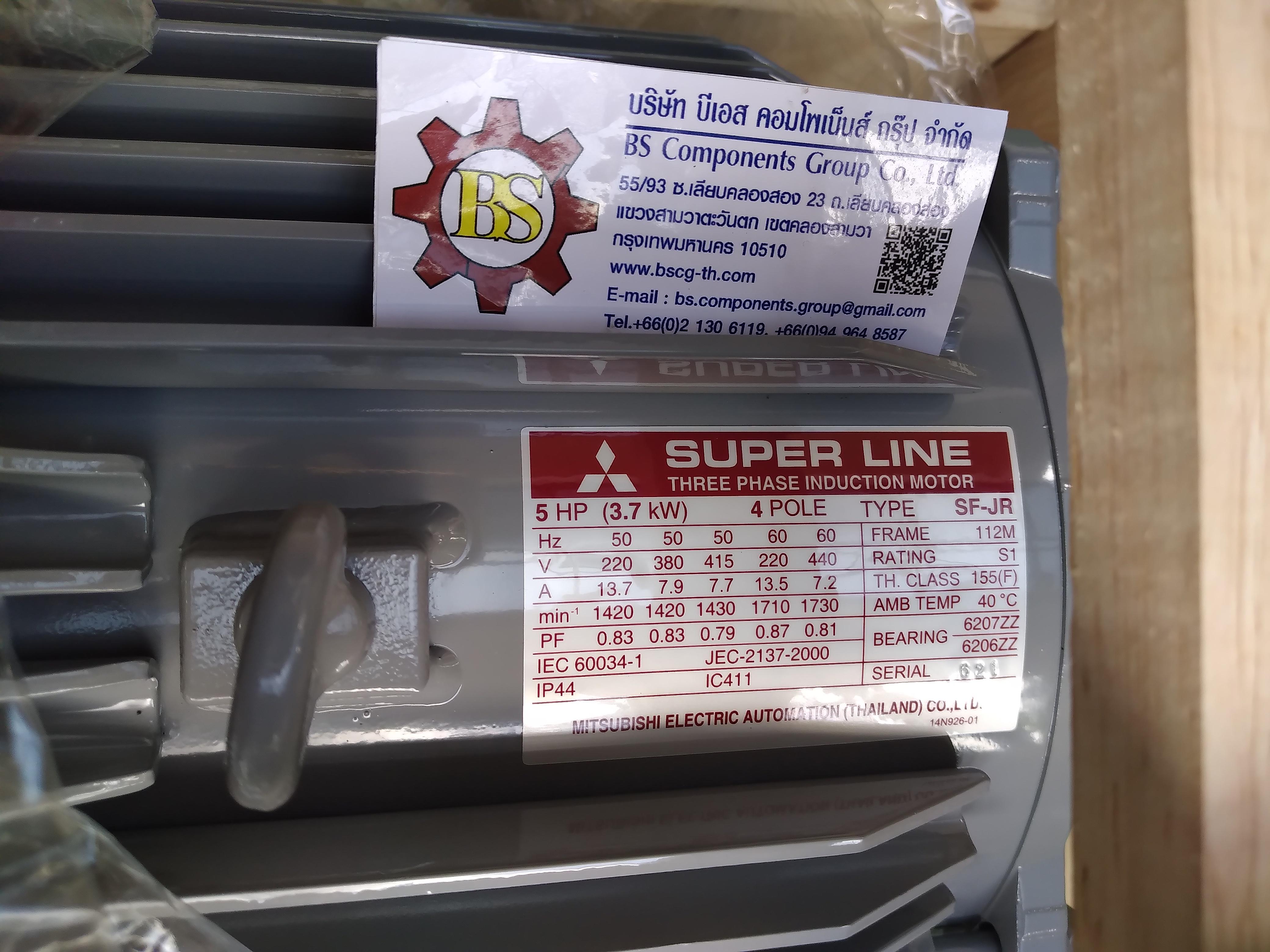 Mitsubishi : มอเตอร์ขาตั้ง IP44 SF-JR 5HP 4P LT 3phase 220/380V