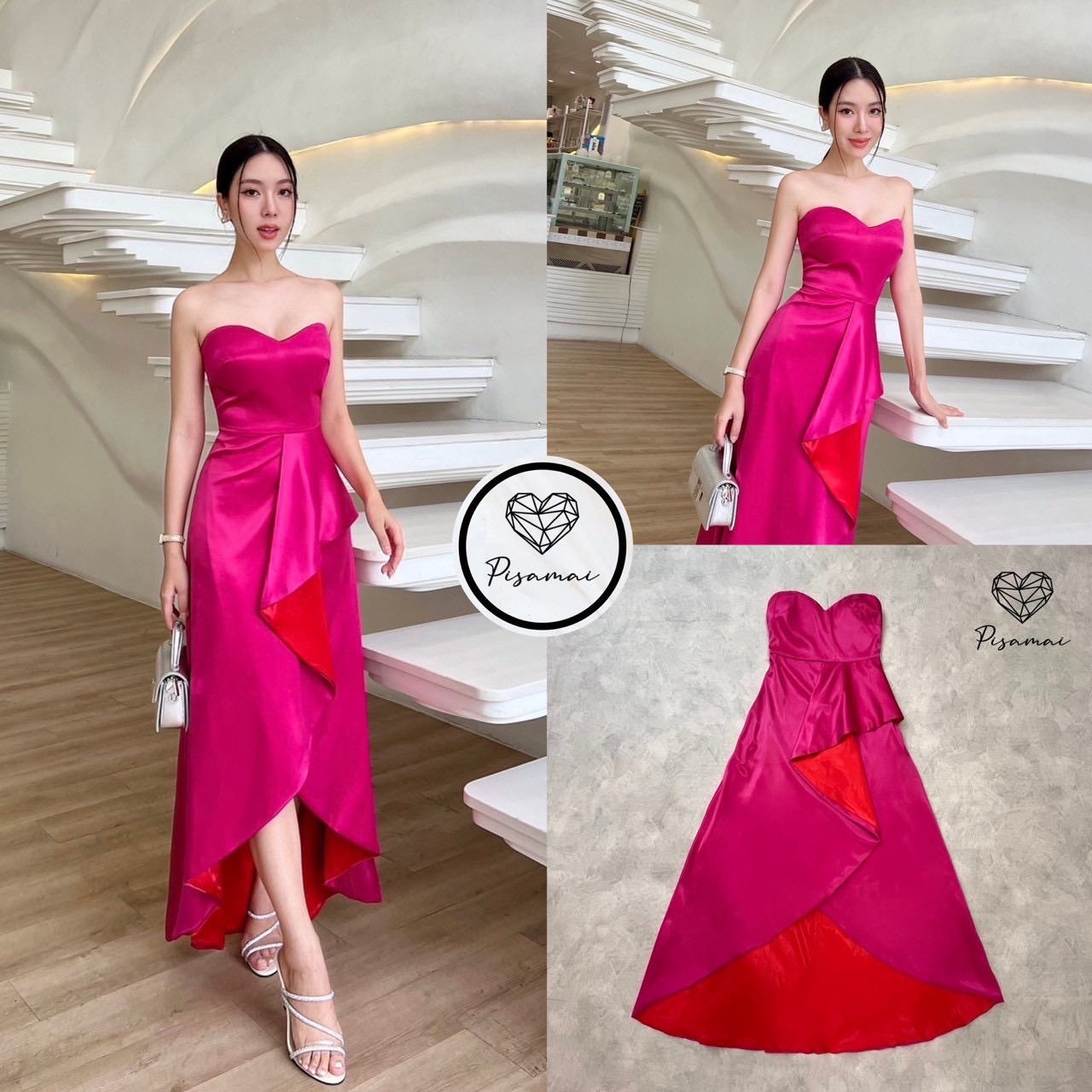 เดรสเกาะอกตัวยาวทูโทนสีชมพูแดง ผ้ามันวาว ทรงหน้าสั้นหลังยาว ใส่ไปงานสวยๆได้เลยค่า ราคานี้มือต้องไวเลยค่า รุ่นนี้ใส่สวย เนื้อผ้าดีมากกกกกกก ห้ามพลาดเลยค่า