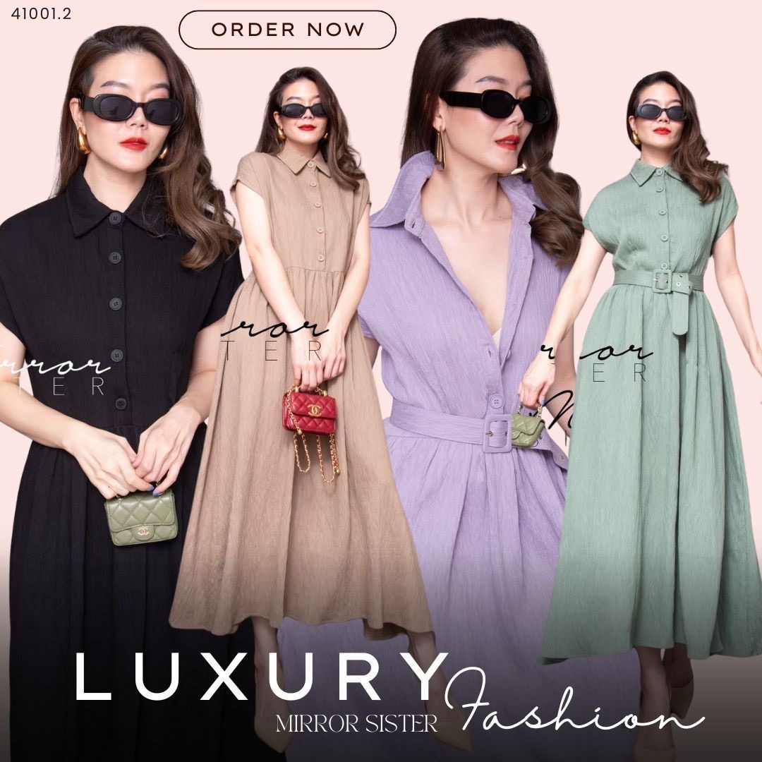 MiRRoRSiSTER's Sasa DReSS•• เดรสเชิ้ตแขนสั้น ใส่สวยง่ายeasywear แพทเทรินสวย ช่วงบนเป็นคอปกเชิ้ต มีก