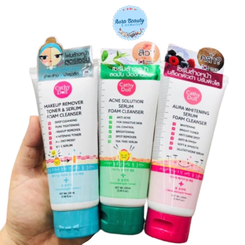 Cathy Doll Facial Foam โฟมล้างหน้า 3 สูตร โฟมล้างหน้าลดสิว / โฟมล้างหน้าผิวใส / โฟมล้างหน้าล้างเครื่องสำอาง