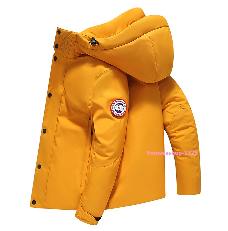 Down Jacket ผู้ชายและผู้หญิงสั้นหนาสไตล์แคนาดากูสเกรดพรีเมี่ยมใส่ได้ทั้งผู้หญิงและผู้ชาย กันหนาวติดลบ 30 มาพร้อม 4 เฉดสี