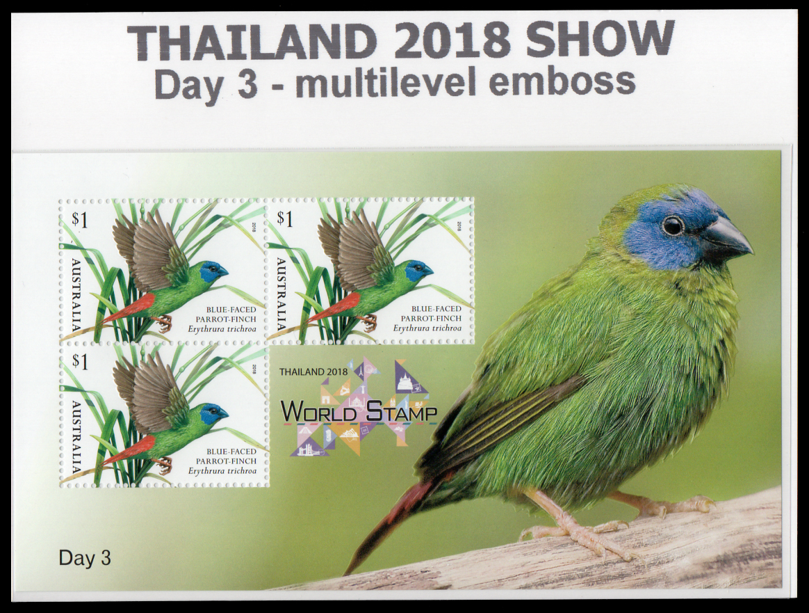 ชีทงานแสดงแสตมป์โลก 2561 ออสเตรเลียรูปนก (ครบชุด)