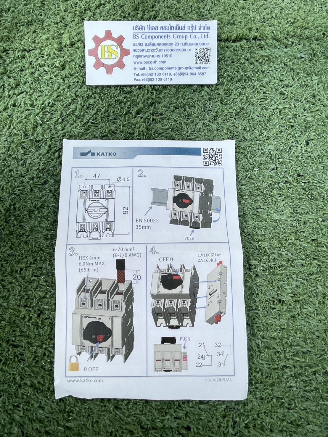 KATKO : Aux.contact 1.V160KU 1NO/1NC