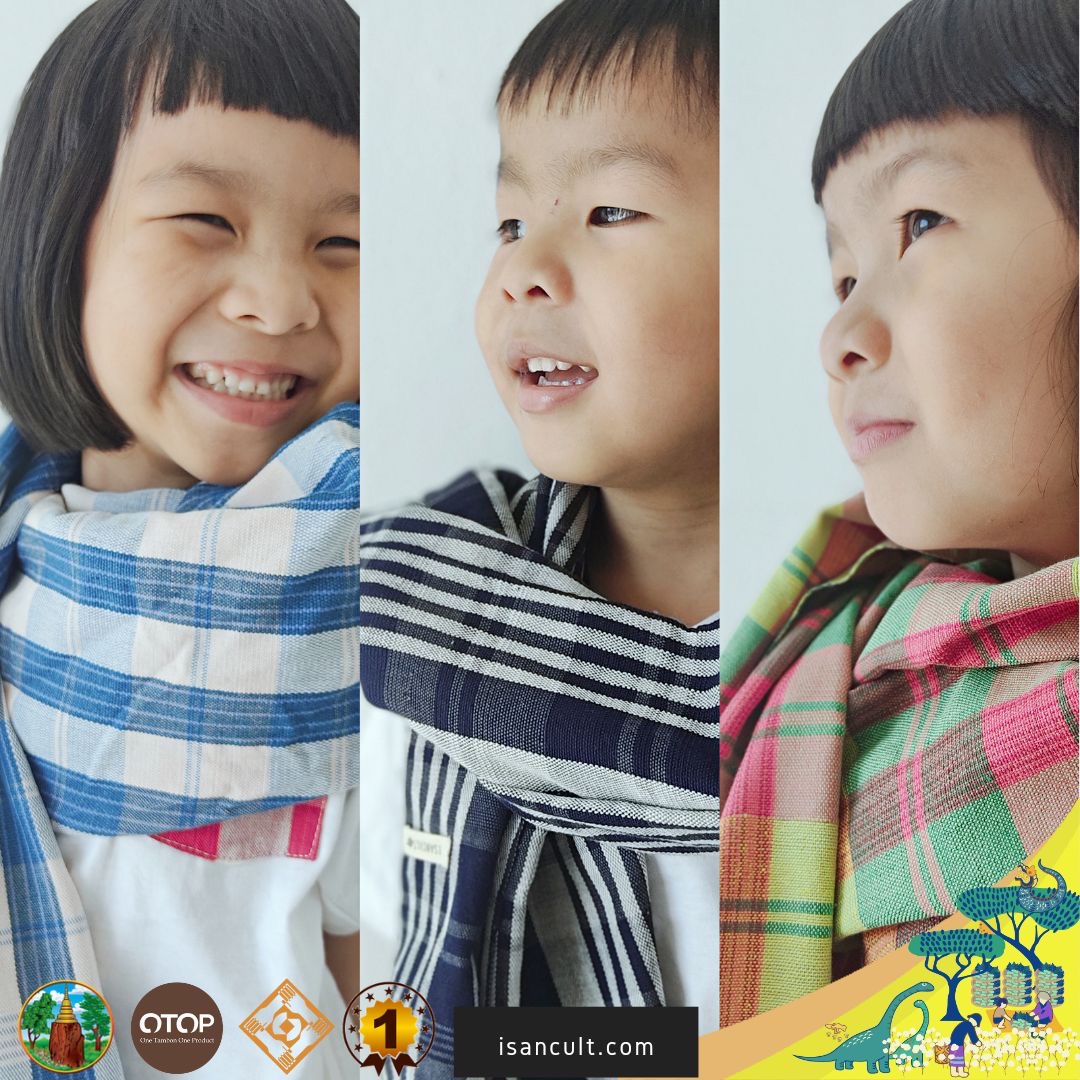 🌳 ผ้าขาวม้าทอมือ ผ้าขาวม้าฝ้าย 90x200 แบบที่ 2 ❤️ เย็บริมพร้อมใช้ แน่น ทน สวย ผ้าขาวม้าผืนใหญ่ LOOM