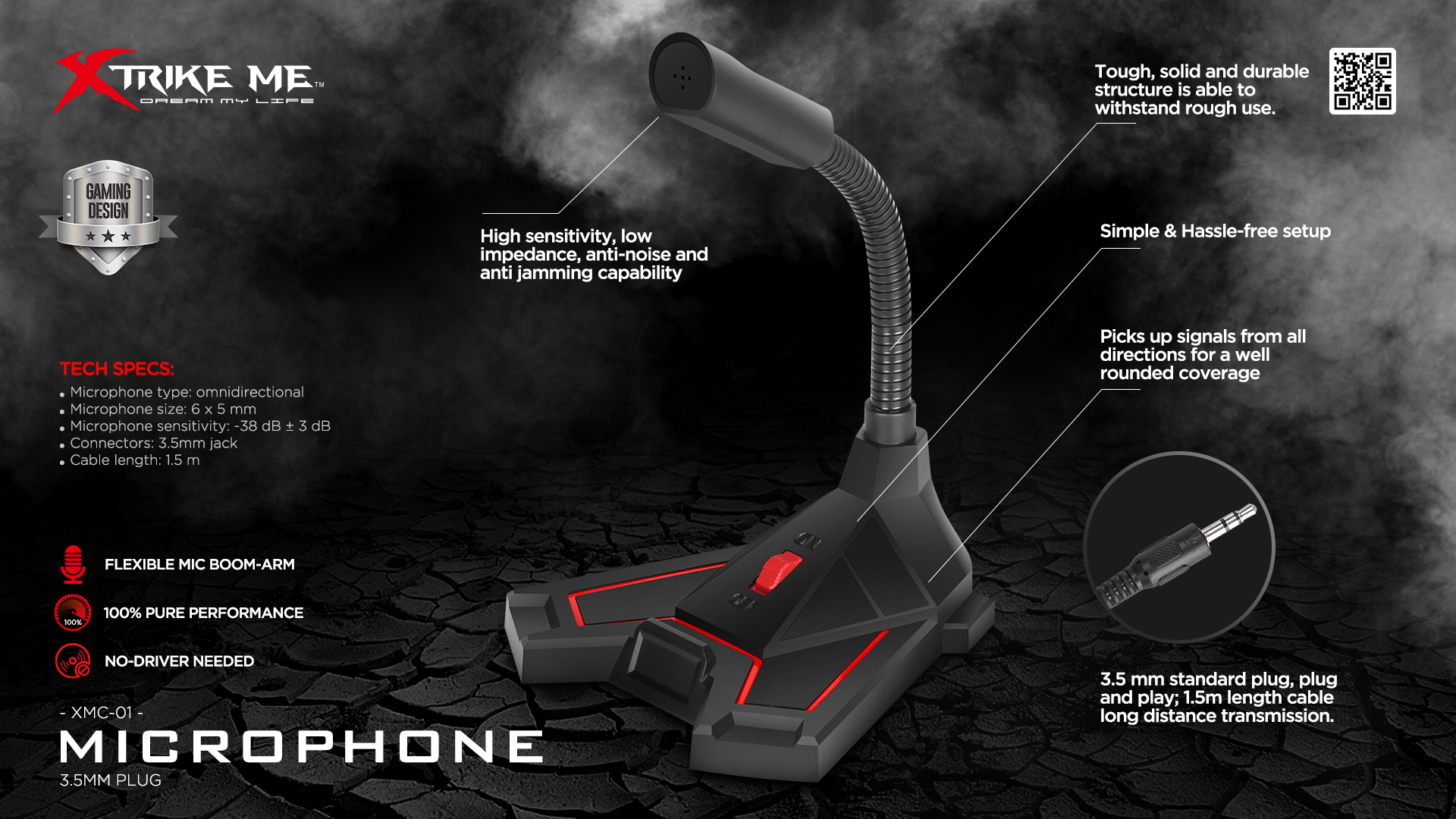 XT-XMC-01 XTRIKE ME MICROPHONE 3.5MM. MI-XM-XX-XMC01