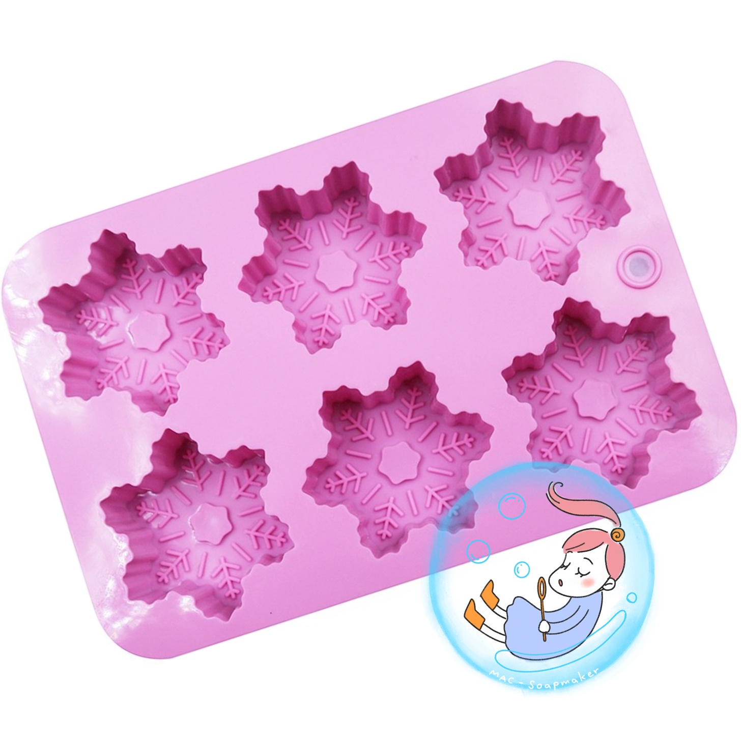 พิมพ์สบู่ ซิลิโคน SNOW FLOWER / 7.5 x 3.5 ชม./100-110 กรัม/6 ก้อน