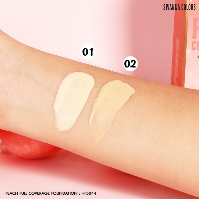 Sivanna Colors Peach Full Coverrage Foundation HF5044 ซีเวียน่า รองพื้นพีช