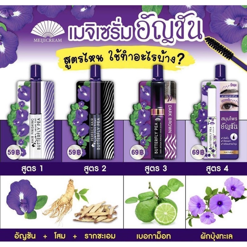 (1ซอง) Meiji Butterfly Pea เมจิ เซรั่มอัญชัน ( 3 กรัม)