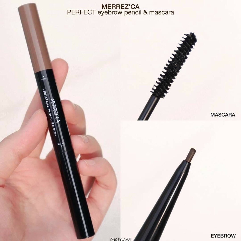 Merrez'ca Perfect Eyebrow Pencil & Mascara 2IN1 เขียนคิ้ว + มาคาร่า คิ้วสวยเป๊ะ ขนตางอนเด้ง
