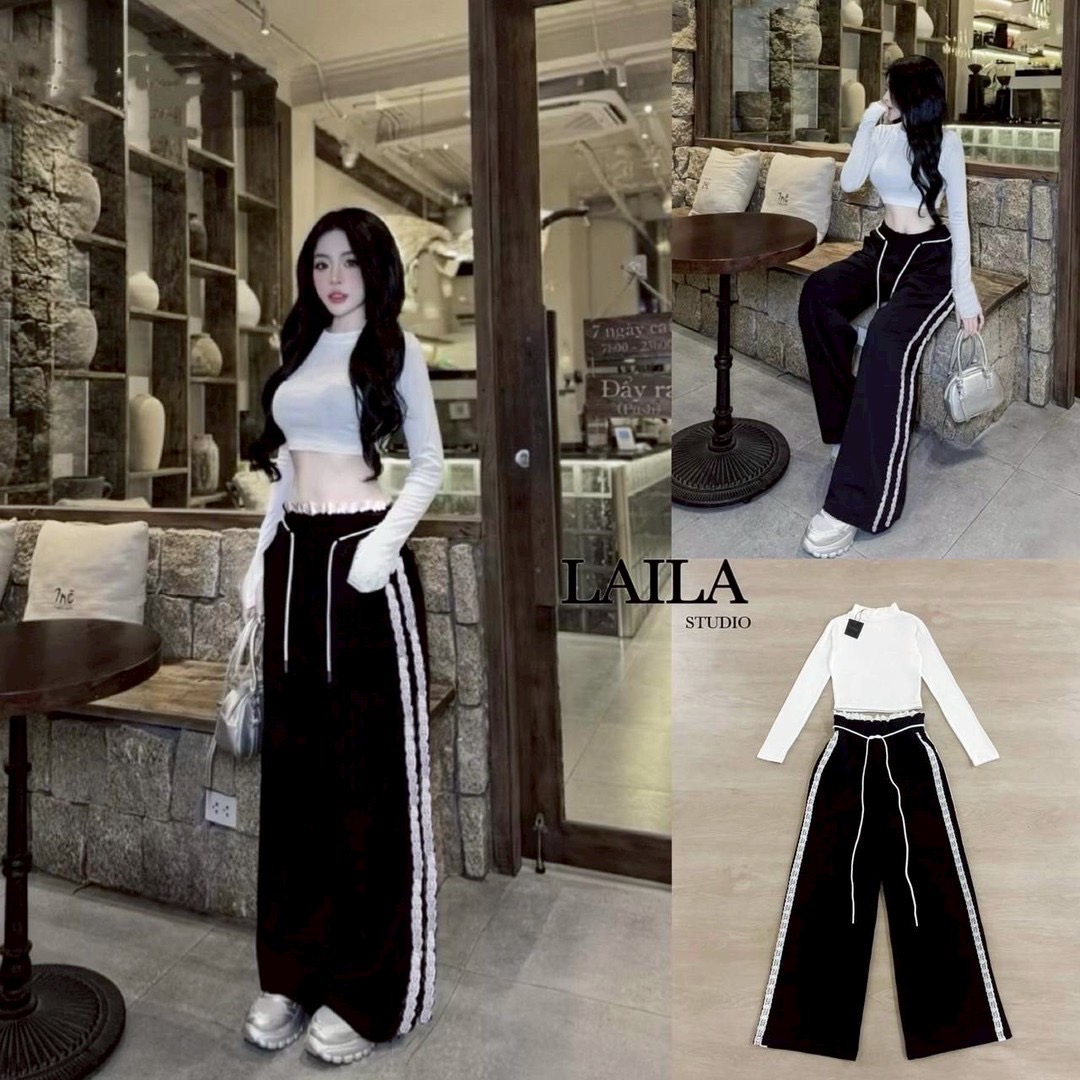 Set เสื้อ+กางเกง เสื้อคอปีนกึ่งครอปทรงแขนยาวมาในโทนสีขาวงานผ้ายืดหยุ่นใส่สบาย มาพร้อมกางเกงคาร์โก้ปล่อยๆ งานผ้าสวยมีน้ำหนัก ช่วงเอวและแถบข้างแต่งลูกไม้ฉลุสีขาวสวยจึ้งสุดๆ ดีไซน์กระเป๋า2ข้างพร้อมเชือกผูกเอว ลุคสาวเท่ลุยๆต้องลุคนี้ค่า #ชุดเซ็ท #bylaila bran