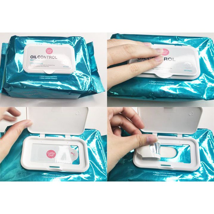 Cathy Doll Oil Control Wet Tissue 100 แผ่น เคที่ดอลล์ ทิชชู่เปียก คุมมัน ออยล์คอนโทรลเว็ททิชชู่