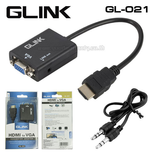 GL-021 GLINK ADAPTOR HDMI (M) TO VGA (F)+ SOUND 23CM CV-GO-XX-HDM15