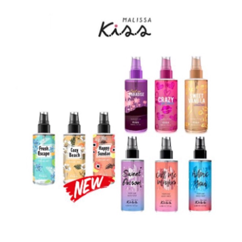 Malissa Kiss Perfume Body Mist 88 ml. มาลิสสา คิส สเปรย์น้ำหอม ครบ 9 กลิ่น