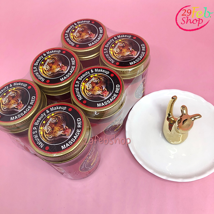 Natural S.P. Massage Red 50g x 6 ชิ้น บาล์มบรรเทาปวด