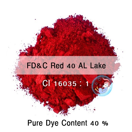 Color Red :Lake Allura Red Powder 40 % สีแดงอัลลอร่า /FD&C Red 40 AL Lake /CI 16035:1(ชนิดผง) ชนิดผง ละลายในน้ำมัน สีติดผิว COA