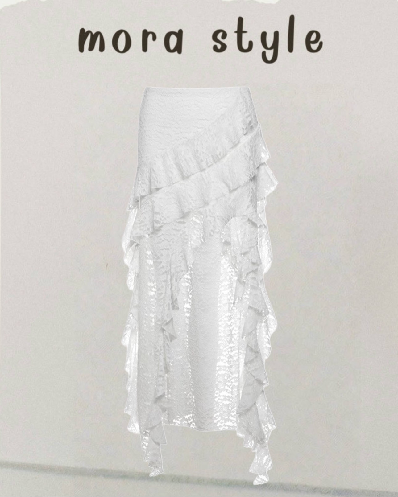 กระโปรงยาวลูกไม้ แต่งระบายชั้น ผ้าใส่สบาย ดีไซน์สวยเก๋ ใส่แมทได้หลายแบบ เป็นอีกรุ่นที่ต้องมีติดตู้นะค้าา