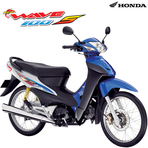 Sticker HONDA WAVE 100S ปี2006 รุ่น 9 ติดรถสี น้ำเงิน (เคลือบเงาแท้) สติ๊กเกอร์ ติดรถมอเตอร์ไซค์ ฮอนด้า เวฟ ร้อยเอส