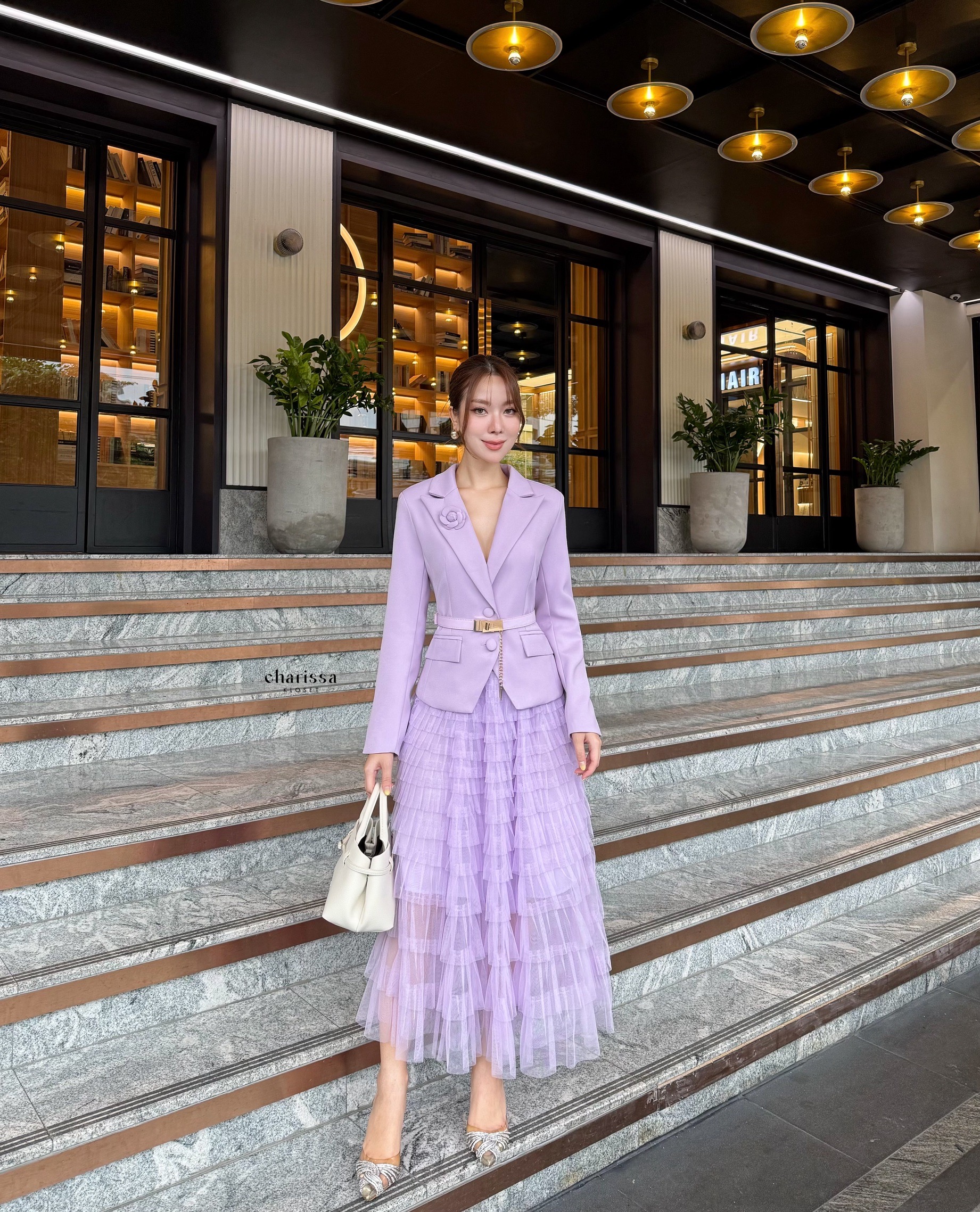 set Blazer+Skirt +เข็มขัด ลุคสวยผู้ดีสุดดด