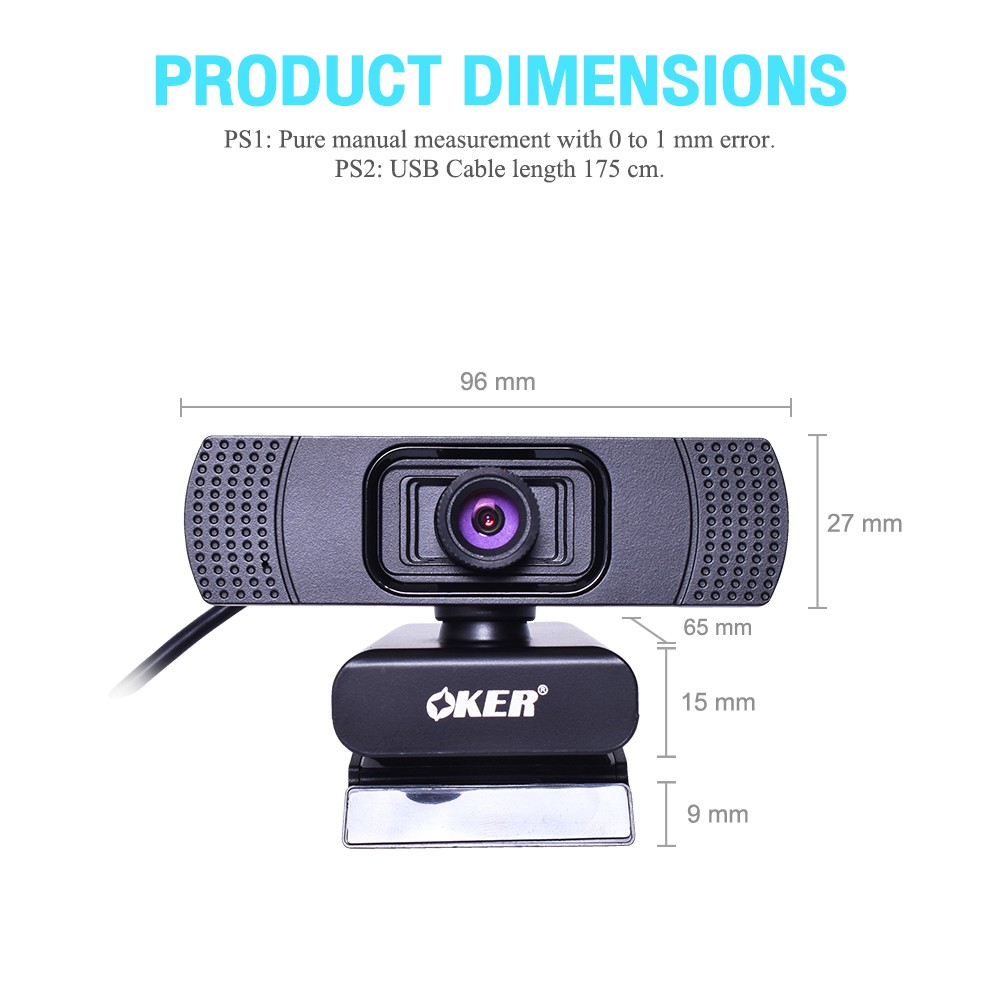 HD748 OKER FULL HD1080P WEBCAM +ขาตั้งกล้อง CM-OK-HD-HD748