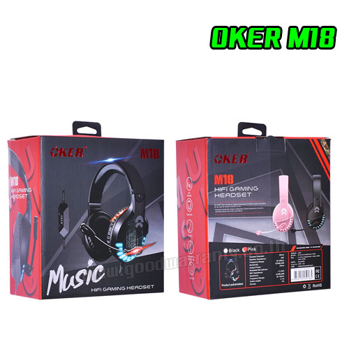 OKER M18 OKER HIFI GAMING HEADPHONE+MIC หูฟัง มีไฟ SKU-01733