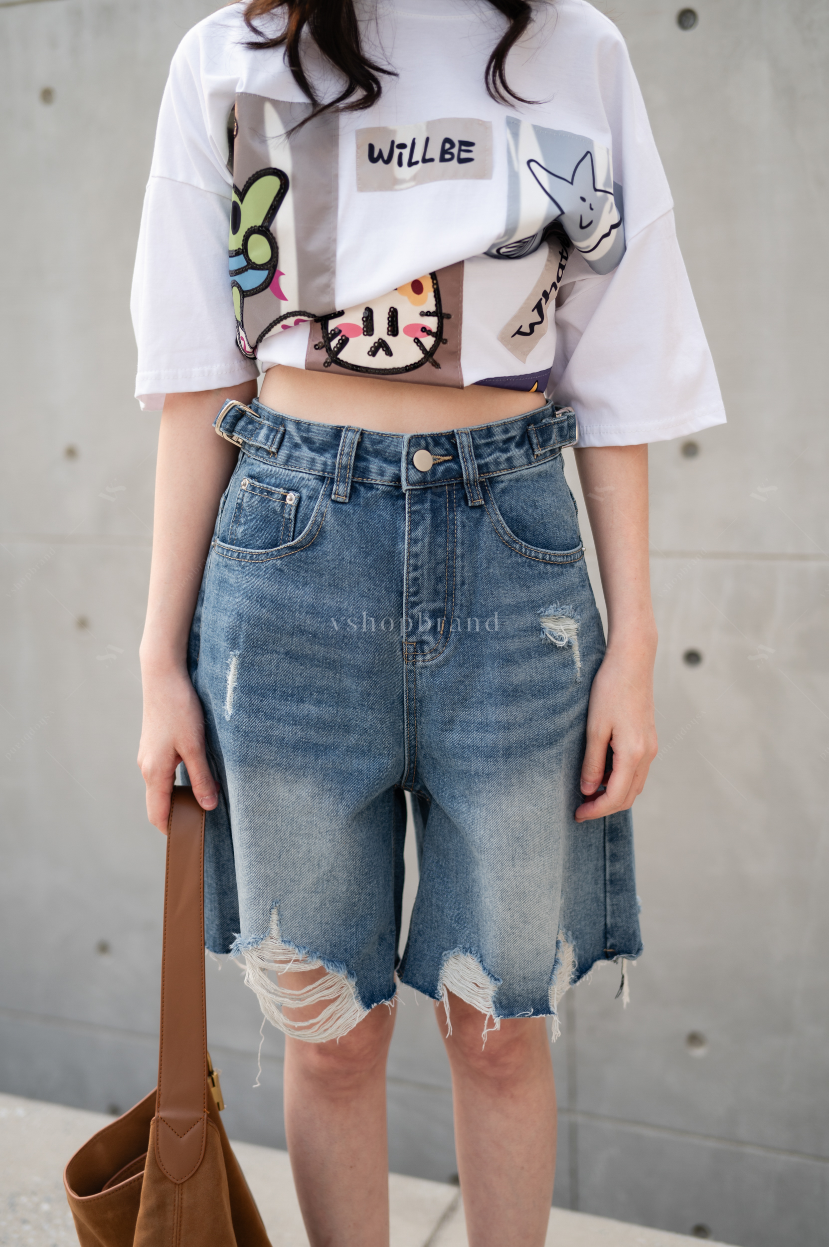 กางเกงยีนส์ขาสั้นแจ่งชายรุ่ย