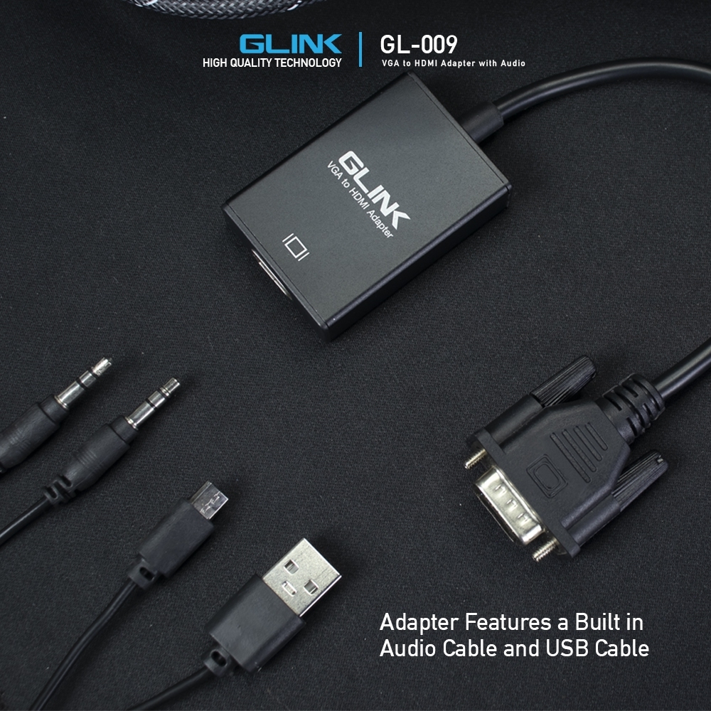 GLINK GL-009 GLINK VGA to HDMI with Audio GL009 CV-GO-XX-GL009
