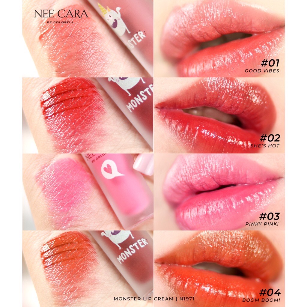 NEE CARA Monster Lip Cream N1971 นีคาร่า มอสเตอร์ ลิป ครีม 3.8กรัม