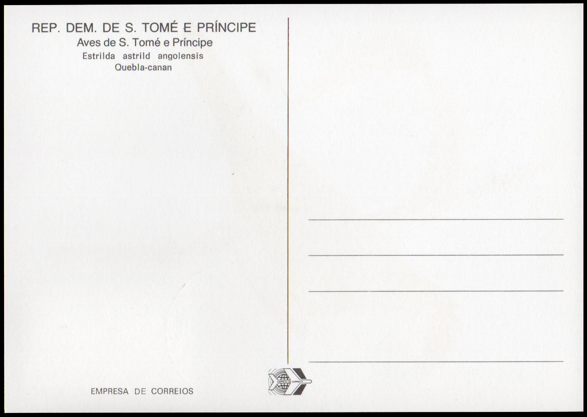 Post Cards S.Tome E Principe Bird 1983