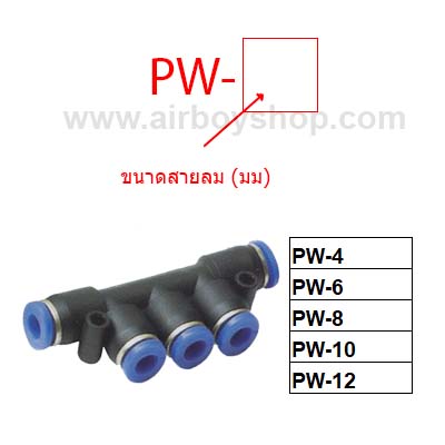 ข้อต่อลม 5 ทาง รุ่น PW