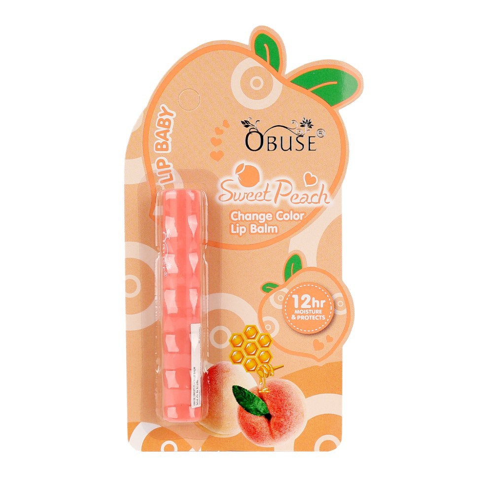 โอบิวซ์ ลิปมันเปลี่ยนสี กลิ่นพีช เรียวปากสุขภาพดี 1.7g OB1430 Obuse Sweet Peach Lip Balm ❤
