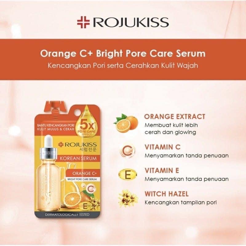(1ซอง) Rojukiss ORANGE C+ BRIGHT PORE CARE SERUM 8มล. โรจูคิส ออเร้นจ์ ซี+ ไบร์ท พอร์ แคร์ เซรั่ม
