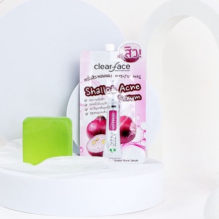 (ุ6ซอง/กล่อง) เซรั่มสิว หอมแดง Clearface Shallot Acne serum