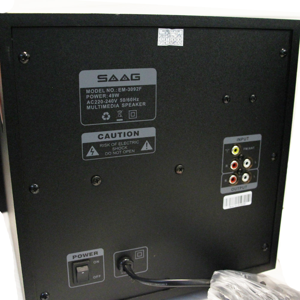 SAAG EM-3092F SPEAKER BLUETOOTH LED USB/AUX/FM/SD 49W SP-SA-21-3092F