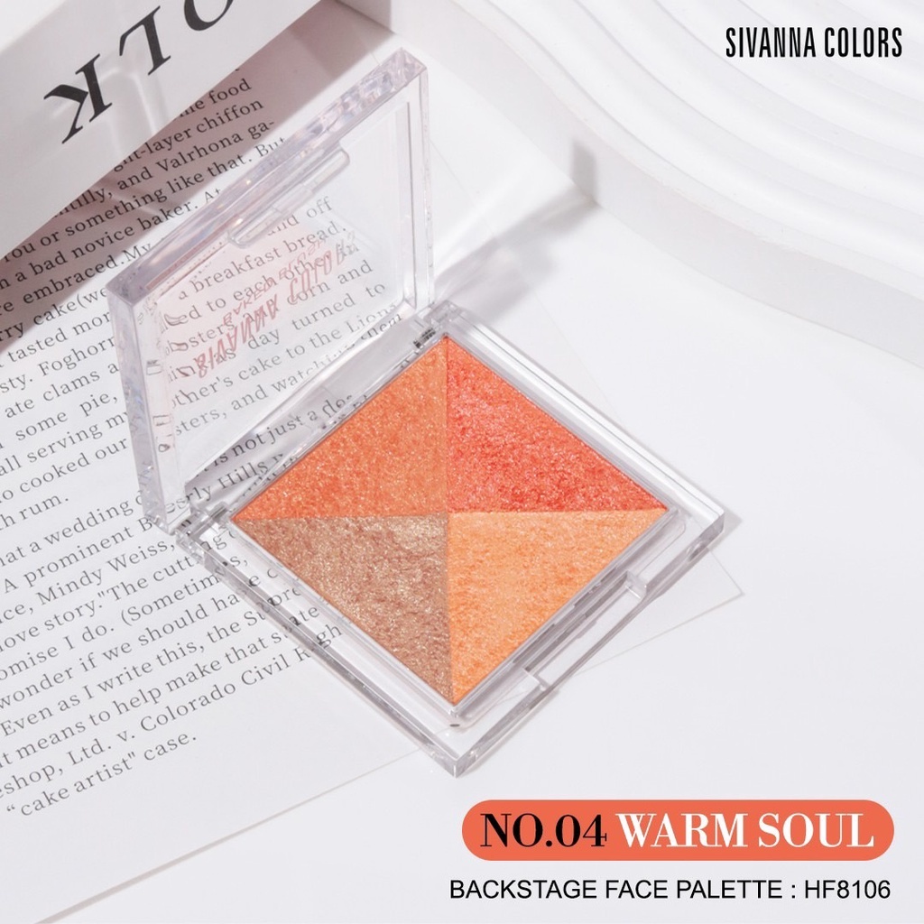 Sivanna Backstage Face Palette 9กรัม HF8106 ซีวานน่า แบคสเทจ เฟส พาเลทท์ ปัดแก้ม