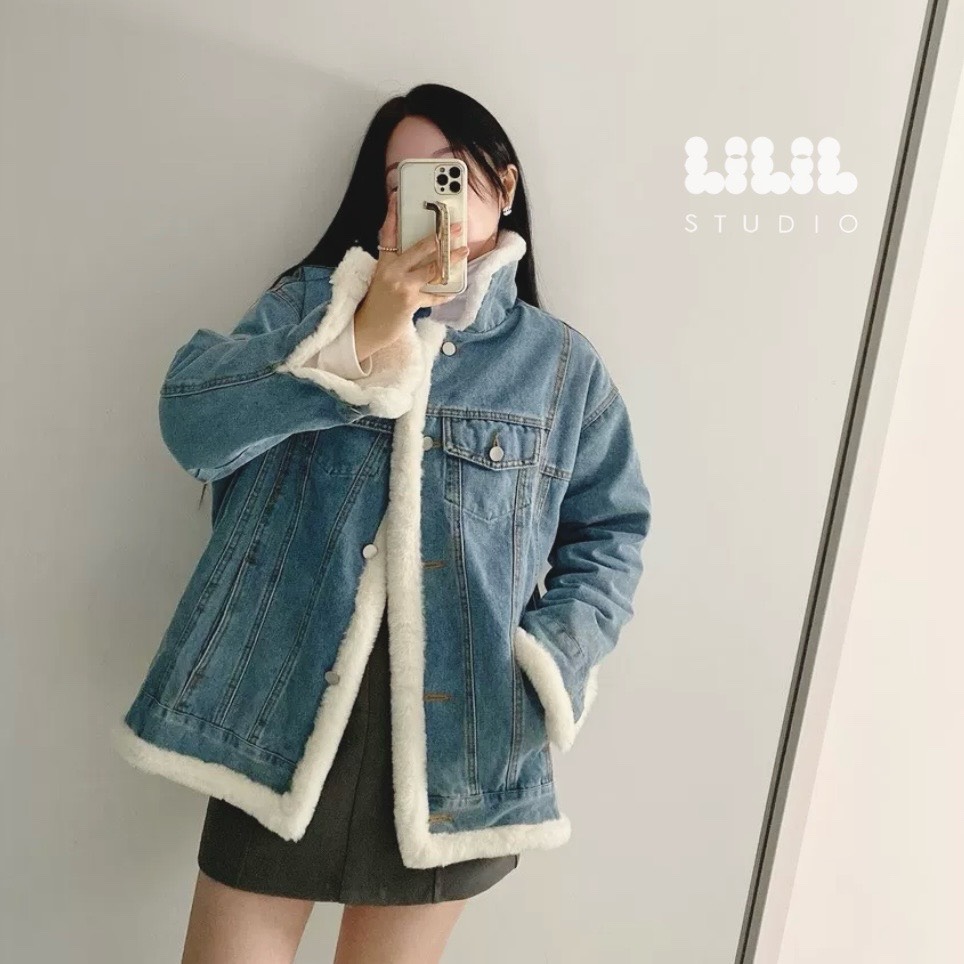 เสื้อแจ็คเก็ตยีนส์ด้านในขนนุ่มดีสุดอุ่นสุดใส่ได้2ด้านเก๋ๆ กระเป๋าข้างมืออุ่นด้วย พร้อมส่งเลยค่ะ