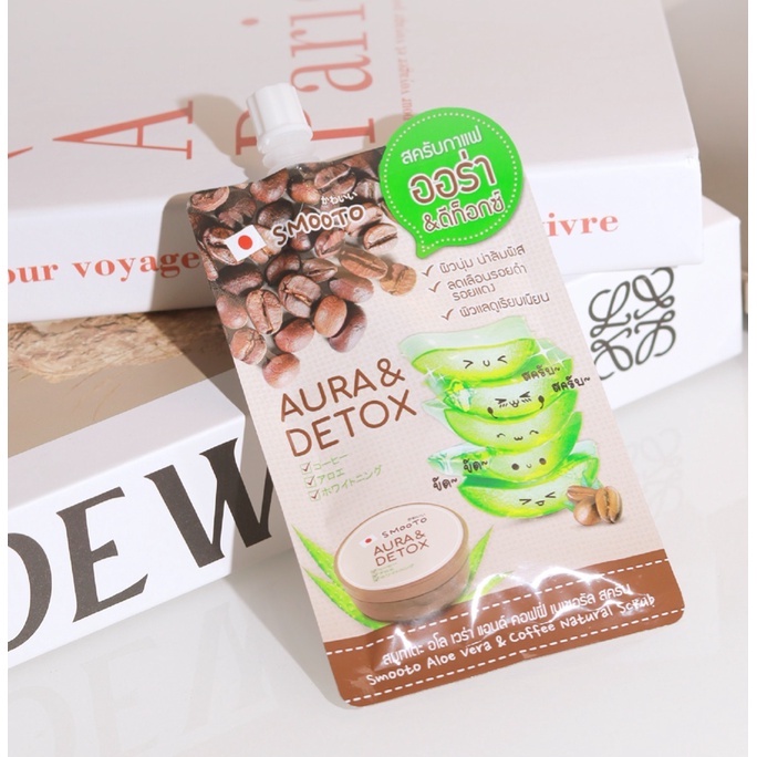 ( 1ซอง) Smooto Aloe Vera & Coffee Natural Scrub 40g.สมูทโตะ อโล เวร่า แอนด์ คอฟฟี่ เนเชอรัล สครับ สครับกาแฟตัวหอม