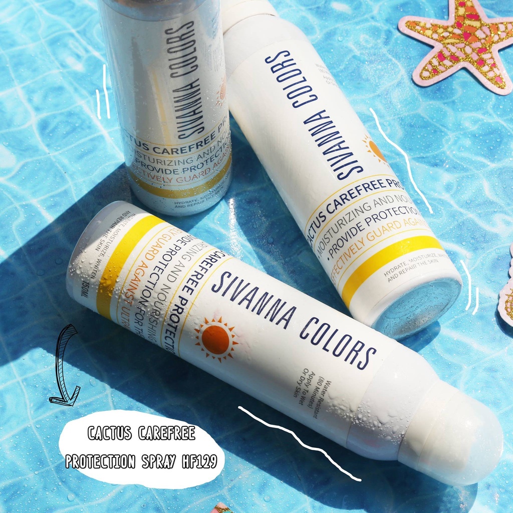 Sivanna Cactus Careree Protection Spray HF129 สเปรย์กันแดด ผิวกาย 150ml.