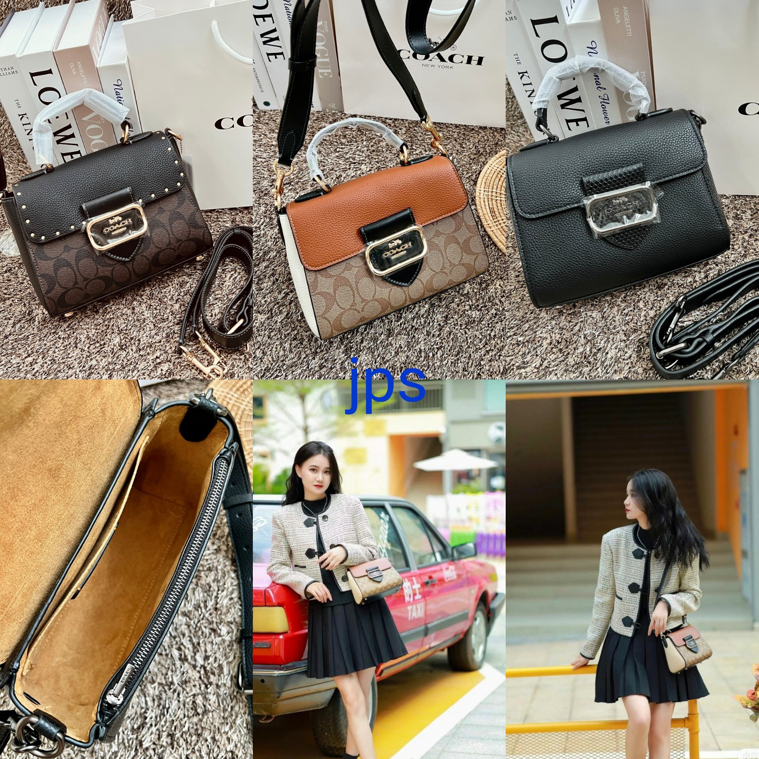 กระเป๋าสะพายไฮโซเรียบหรูดูแพงแบรนด์เนมโค้ชขนาด 8.5 นิ้ว หนังแท้ Coach Morgan Top Handle Satchel ((CE569//CF321//CF322))