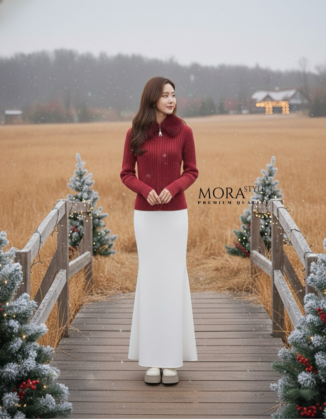 เซ็ท 2 ชิ้น เสื้อไหมพรมแขนยาว แต่งเฟอร์ขนที่คอ มีซิปรูดด้านหน้างานน่ารักมากกกกก มาพร้อมกับกระโปรงยาวผ้าลื่นทิ้งตัวใส่สบายใส่แมทช์สวยมากค่ะ