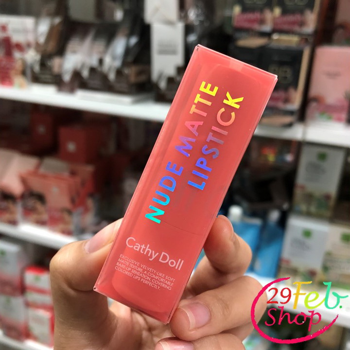 Cathy Doll Nude Matte Lipstick 3.5g ลิปสติกเนื้อกำมะหยี่แมทท์ เคที่ดอลล์