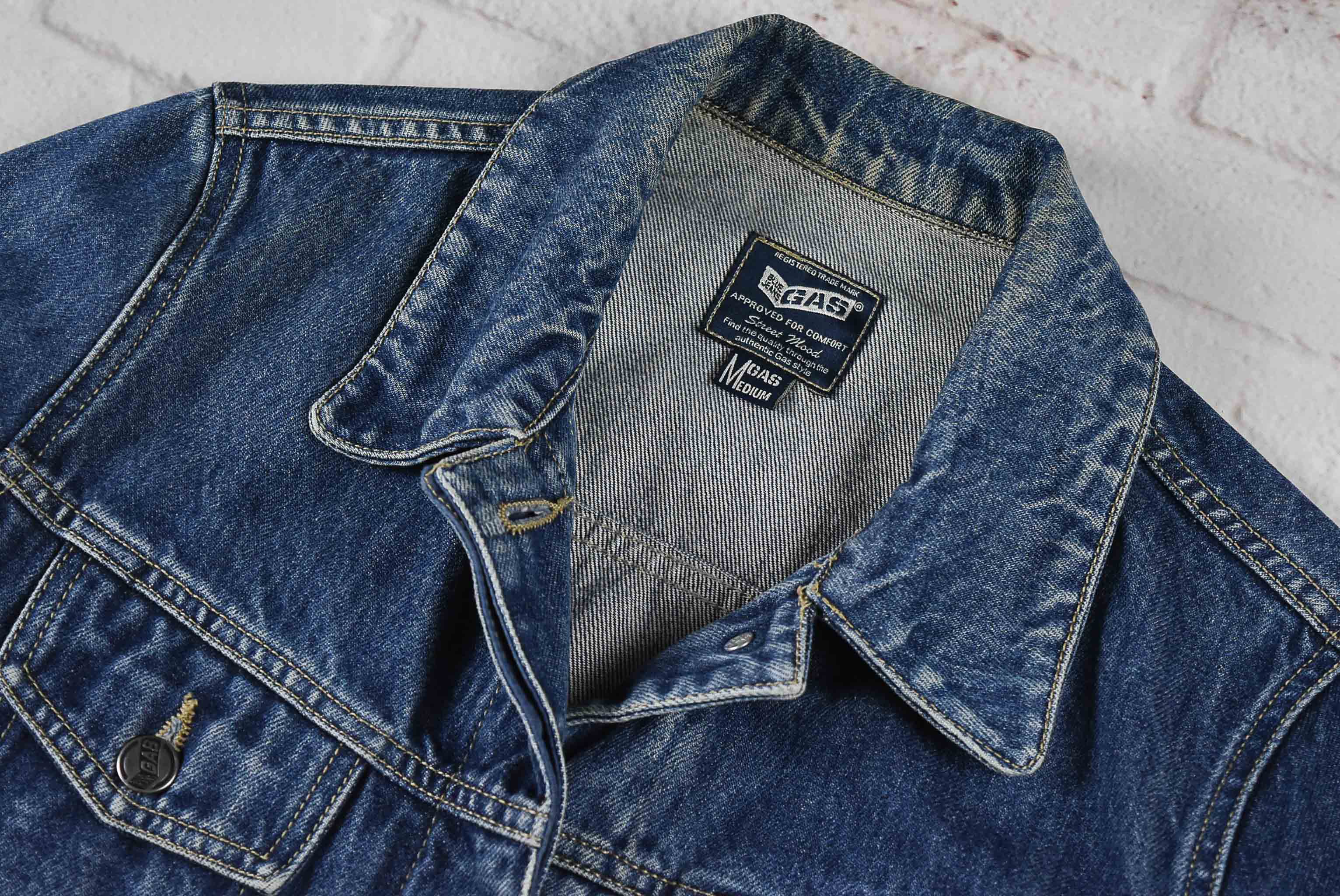 GAS อกจริง 37 ไซส์ M เสื้อแจ็คเก็ตยีนส์ แขนยาว ผู้หญิง สีฟอกเข้ม สภาพสวยใหม่90% ใส่คลุมแนวๆสายวิเทจ ราคานี้คุ้มมาก