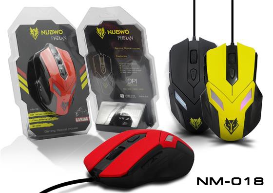 NM-018 NUBWO Optical USB Gaming Mouse MO-NW-OU-018BK,YE,RE