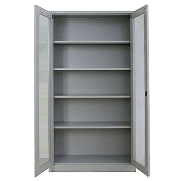 ตู้เหล็ก 2 บานเปิดกระจก MET-WB02